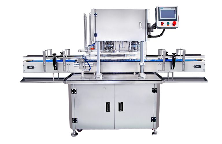 Fully automatic double head tin can crimping machine