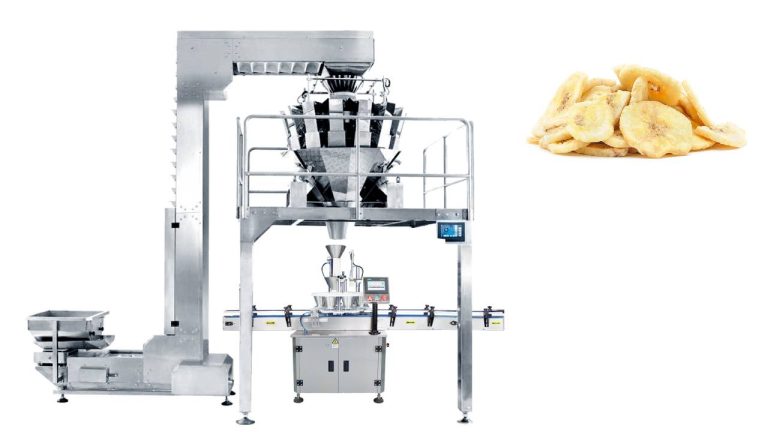 Automatic dried banana chips weighing filling machine