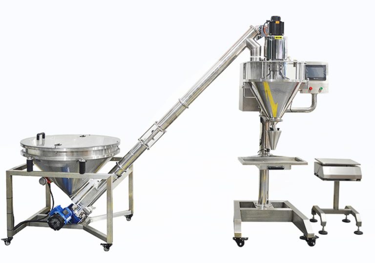 Semi automatic powder dosing machine with auger filling system